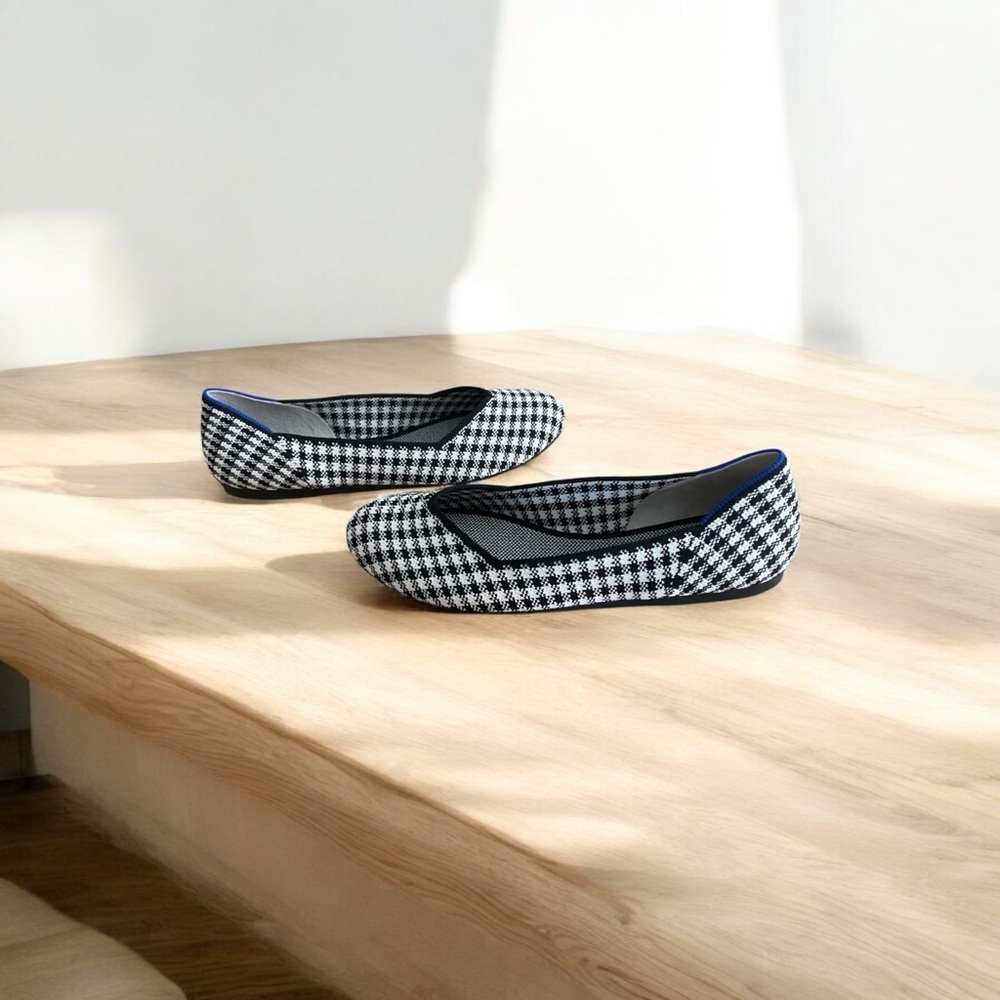 Rothy's Black and White Houndstooth Flats - Picture 2 of 4